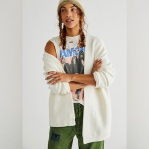 FREE PEOPLE SLOUCHY OTTOMAN CARDIGAN IN ECRU